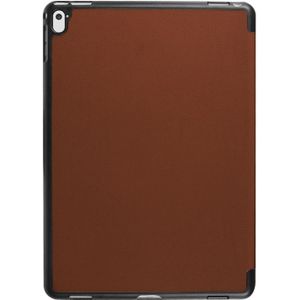 Custer Texture Horizontal Flip Solid Color Leather Case with Three-folding Holder & Sleep / Wake-up Function for iPad Pro 9.7 inch(Brown)