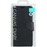 For Samsung Galaxy S21 5G GOOSPERY CANVAS DIARY Canvas Texture Horizontal Flip PU Leather Case with Holder & Card Slots & Wallet (Black)