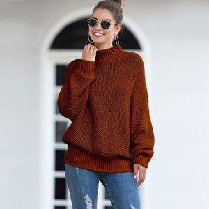 Fashion Edge Curl High Collar Knit Sweater (Color:Caramel Size:L)