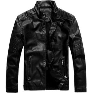 Sportsman Motorcycle Leather Jacket (Color:Black Size:M)