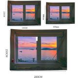 Sea View Window Background Cloth Fresh Bedroom Homestay Decoration Wall Cloth Tapestry  Size: 150x130cm(Window-12)