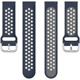 For Fitbit Versa 2 / Versa / Versa Lite 23mm Clasp Two Color Sport Wrist Strap Watchband(Blue + Grey)