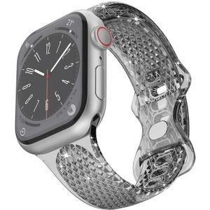 Diamond Pattern Clear TPU horlogeband voor Apple Watch Ultra 49 mm / Series 8 & 7 45 mm / SE 2 & 6 & SE & 5 & 4 44 mm / 3 & 2 & 1 42 mm
