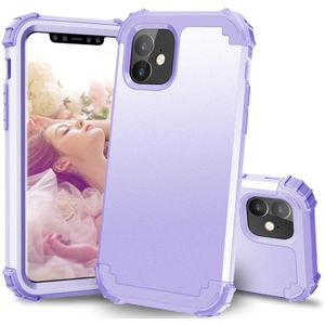 For iPhone 11  PC+ Silicone Three-piece Anti-drop Mobile Phone Protective Bback Cover(Light purple)