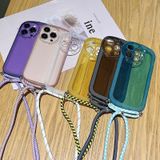 Voor iPhone 13 Candy Colors TPU-telefoonhoes met lanyard