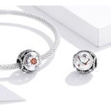S925 Sterling Silver Twelve Constellation Zircon Beads DIY Bracelet Necklace Accessories  Style:Aquarius