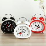 Children Cute Alarm Clock Students Bedside Metal Bell Clock(Red)