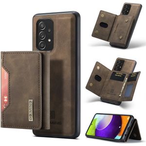 For Samsung Galaxy A52 5G / 4G DG.MING M2 Series 3-Fold Multi Card Bag + Magnetic Back Cover Shockproof Case with Wallet & Holder Function(Coffee)