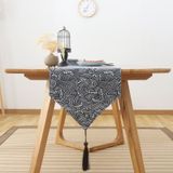 Cotton Linen Tea Table Dining Table Table Flag Retro Tablecloth  Size:30x220cm(Wave)