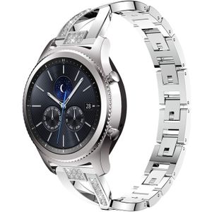 For Samsung GearS3 / Ticwatch Pro / HUAWEI GT Universal 22mm Metal Diamond Strap(Silver)