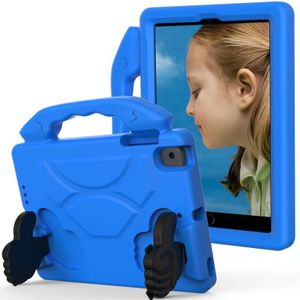 For iPad Mini 5/4/3/2/1 EVA Material Children Flat Anti Falling Cover Protective Shell With Thumb Bracket(Blue)