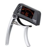 Professionele gitaar Tuner Clip  Loftstyle chromatische Clip-on Tuner met roterende LCD scherm Light Display één gitaar Capo(Silver)