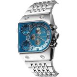 Oulm 9315 multi-tijdzone grote wijzerplaat lichtgevend herenhorloge stalen band casual quartz horloge