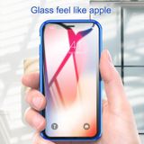 For iPhone XR Ultra Slim Double Sides Magnetic Adsorption Angular Frame Tempered Glass Magnet Flip Case(Gold)