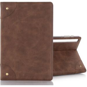 For Galaxy Tab S6 T860 / T865 Retro Book Style Horizontal Flip Leather Case with Holder & Card Slots & Wallet (Coffee)