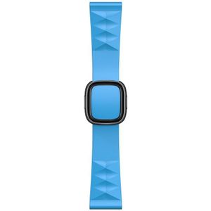 Modern Style Silicone Replacement Strap Watchband For Apple Watch Series 7 & 6 & SE & 5 & 4 44mm  / 3 & 2 & 1 42mm  Style:Black Buckle(Lake Blue)