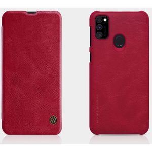 For Galaxy M30s NILLKIN QIN Series Crazy Horse Texture Horizontal Flip Leather Case with Card Slot(Red)