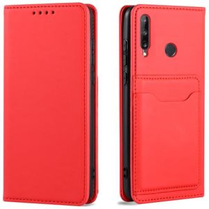 For Huawei P40 Lite E Strong Magnetism Liquid Feel Horizontal Flip Leather Case with Holder & Card Slots & Wallet(Red)