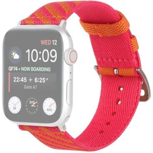 Nylon Single Loop Replacement Strap Watchband For Apple Watch Series 7 & 6 & SE & 5 & 4 40mm  / 3 & 2 & 1 38mm(Orange+Pink)