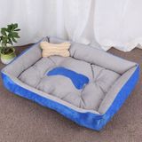 Dog Bone Pattern Big Soft Warm Kennel Pet Dog Cat Mat Blanket  Size: S  60×45×15cm (Light Grey)