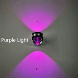LED Up And Down Light Wall Light Double-Sided Crystal Aluminum Lights Upper Outlet  Power:2W(Purple Light)