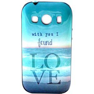 With You I Found LOVE Pattern Plastic Frame TPU Back Cover Protective Case for Galaxy Ace Style LTE / G357FZ