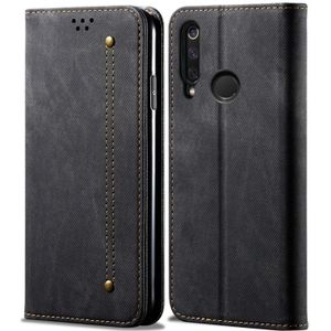 For Huawei Honor 10i / 20i / 20 Lite Denim Texture Casual Style Horizontal Flip Leather Case with Holder & Card Slots & Wallet(Black)