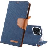 Voor iPhone 15 Plus GOOSPERY CANVAS DIARY Stoftextuur Flip lederen telefoonhoesje