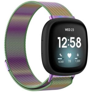 Voor Fitbit Versa 4 Milanese magnetische metaalweven Watchband