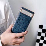 Voor Google Pixel 6 Pro Lederen Struisvogel Textuur Nano Galvaniseren Telefoon Case (Zwart)