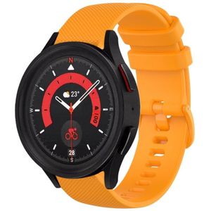 For Samsung Galaxy Watch5  40mm 20mm Plaid Solid Color Silicone Watch Band(Yellow)