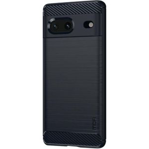 Voor Google Pixel 7 5G Mofi Gentles -serie geborstelde textuur koolstofvezel TPU -telefoonhoesje