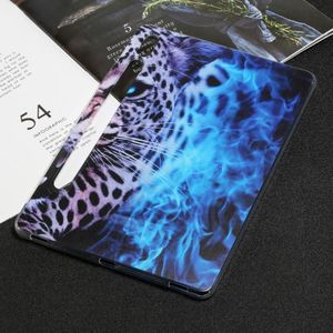 Voor Samsung Galaxy Tab S7+ / S7 Fe / S8+ Painted TPU Tablet Case (Blue Leopard)