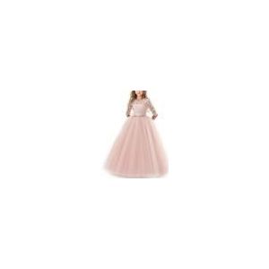 Meisjes Partij Jurk Kinderkleding Bruidsmeisje Wedding Flower Girl Princess Dress  Hoogte:150cm (Roze)