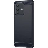 Voor Vivo V23 Pro /S12 Pro Mofi Gentles -serie geborstelde textuur Koolstofvezel zacht TPU -telefoonhoesje