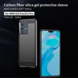 Voor Vivo V23 Pro /S12 Pro Mofi Gentles -serie geborstelde textuur Koolstofvezel zacht TPU -telefoonhoesje