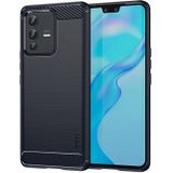 Voor Vivo V23 Pro /S12 Pro Mofi Gentles -serie geborstelde textuur Koolstofvezel zacht TPU -telefoonhoesje