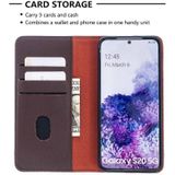 For Samsung Galaxy S20 2 in 1 Detachable Magnetic Horizontal Flip Genuine Leather Case with Holder & Card Slots & Wallet(Dark Brown)