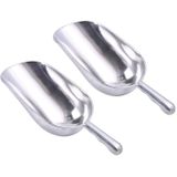 2 PCS Stainless Steel Multifunctional Shovel Aluminum Alloy Ice Shovel Food Tea Shovel Tea Spoon  Size:L