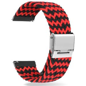 Voor Huawei Watch 4 / 4 Pro nylon gevlochten metalen gesp horlogeband (W zwart rood)
