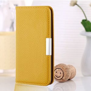 For iPhone 11 Pro Max Litchi Texture Horizontal Flip Leather Case with Holder & Card Slots(Yellow)