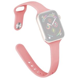 Afslanken Siliconen Vervanging horlogeband voor Apple Watch Series 7 45 mm / 6 & SE & 5 & 4 44 MM / 3 & 2 & 1 42mm (Retro Rose)