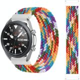 For Samsung Galaxy Watch 46mm Adjustable Nylon Braided Elasticity Replacement Strap Watchband  Size:145mm(Rainbow)
