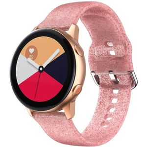 For Samsung Galaxy Watch4 40/44mm Silicone Watch Band(Red Glitter)