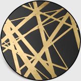 Luxury 3D Round Carpets Nordic style Pattern Rug  Color:Black Golden  Size:Diameter: 80cm