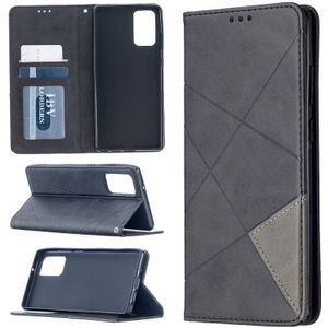 For Samsung Galaxy Note 20 Rhombus Texture Horizontal Flip Magnetic Leather Case with Holder & Card Slots & Wallet(Black)