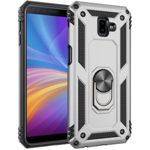 Armor Shockproof TPU + PC Protective Case for Galaxy J6 Plus  with 360 Degree Rotation Holder(Silver)