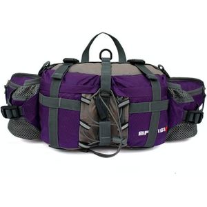 5L Outdoor Sports Multifunctional Cycling Hiking Waist Bag Waterproof Large-Capacity Kettle Bag  Size: 28.5 x 15 x 13cm(Purple)