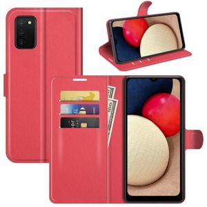 For Samsung Galaxy A03s Litchi Texture Horizontal Flip Protective Case with Holder & Card Slots & Wallet(Rose Red)