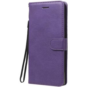 For Samsung Galaxy Note20 Solid Color Horizontal Flip PU Leather Case with Holder & Card Slots & Wallet & Lanyard(Purple)